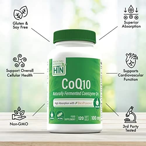Health Thru Nutrition CoQ-10 100mg with BioPerine 120 Softgels | Heart & Energy Support thumbnail 4