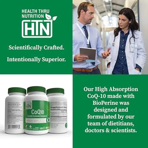 Health Thru Nutrition CoQ-10 100mg with BioPerine 120 Softgels | Heart & Energy Support thumbnail 5
