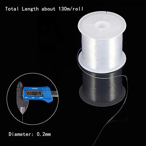 PH PandaHall Clear Fishing Line Invisible Nylon Thread 0.2mm (130m / 140 Yards) | Strong & Invisible for Jewelry Making thumbnail 3