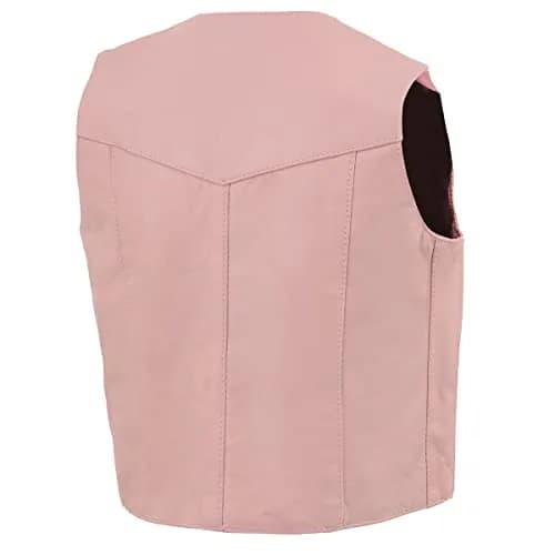 Milwaukee Leather SH2011PINK Girls Pink Leather Vest 2X-Large | Classic Three Snap Design, Fitted Fit, All Seasons thumbnail 4