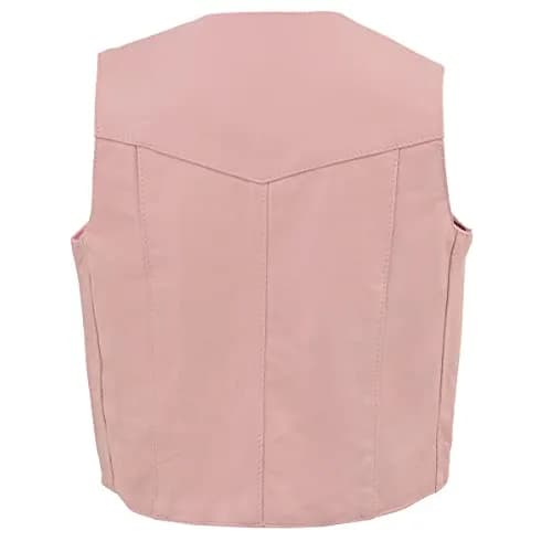 Milwaukee Leather SH2011PINK Girls Pink Leather Vest 2X-Large | Classic Three Snap Design, Fitted Fit, All Seasons thumbnail 2