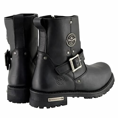 Milwaukee Leather Men's Black 6-inch Classic Engineer Motorcycle Boots | Waterproof Cowhide, Side Zipper, Oil-Resistant Outsole thumbnail 8