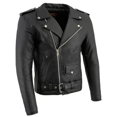 Milwaukee Leather Men's The Legend Classic Brando Black Premium Leather Motorcycle Jacket - 4X-Large | Durable Cowhide, All-Season Comfort thumbnail 1