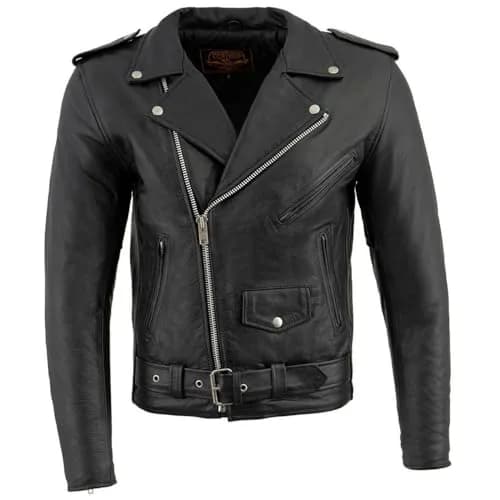 Milwaukee Leather Men's The Legend Classic Brando Black Premium Leather Motorcycle Jacket - 4X-Large | Durable Cowhide, All-Season Comfort thumbnail 9