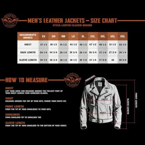 Milwaukee Leather Men's The Legend Classic Brando Black Premium Leather Motorcycle Jacket - 4X-Large | Durable Cowhide, All-Season Comfort thumbnail 3