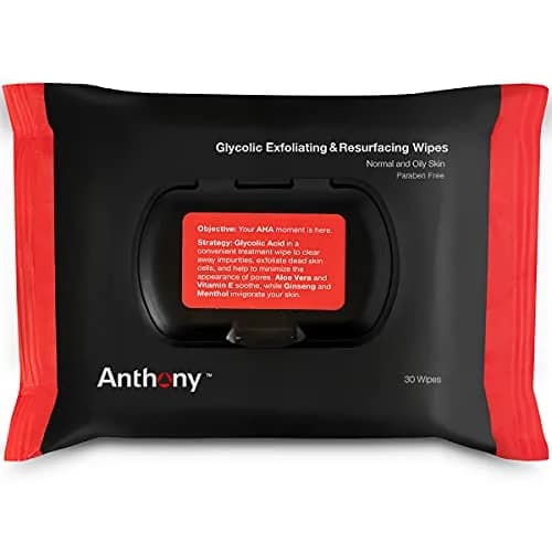 Anthony Glycolic Exfoliating & Resurfacing Wipes – Men’s Cleansing Face Cloths for Brightening & Pore Refining, 30 Sheets thumbnail 5