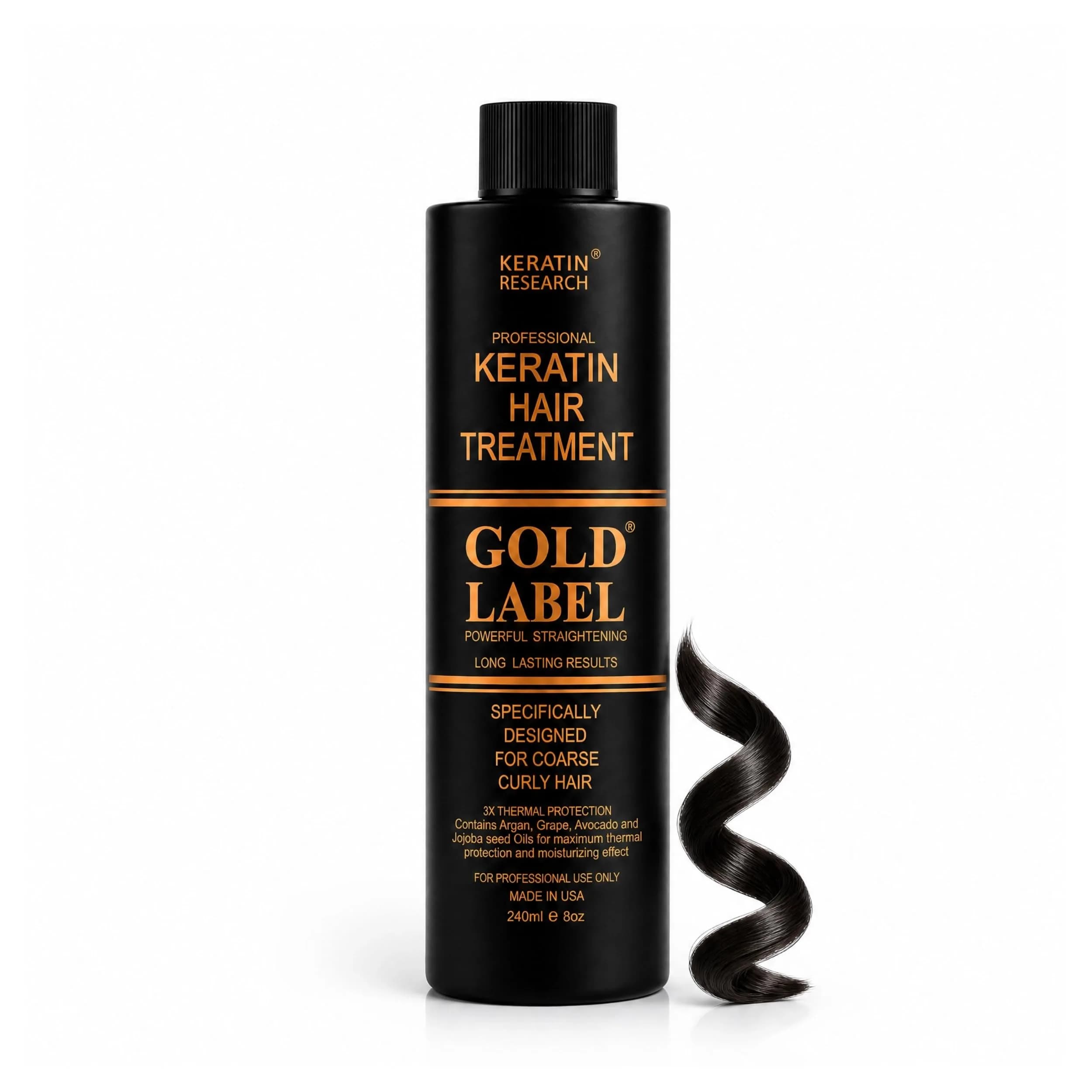 Keratin Research Gold 240ml Hair Care Agent | Hair Straightening & Frizz Control for All Hair Types