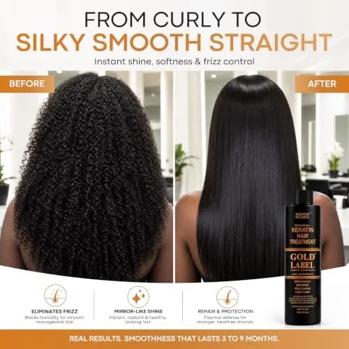 Keratin Research Gold 240ml Hair Care Agent | Hair Straightening & Frizz Control for All Hair Types thumbnail 2