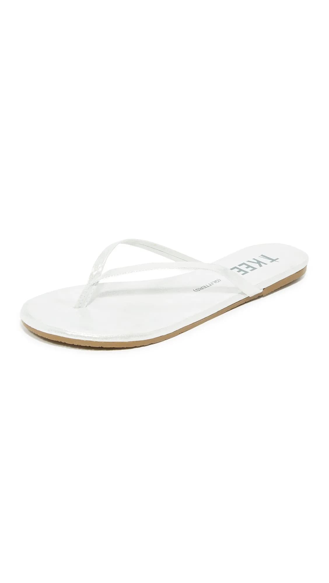 TKEES Glitters Flip Flop Gleam 8 M US | Handcrafted Brazilian Leather Comfort — Gleam