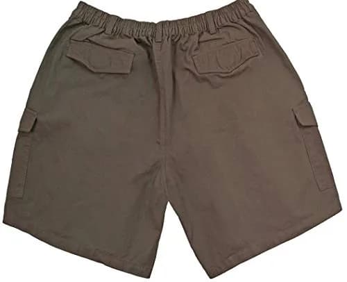 Full Blue Big Men's Cargo Shorts with Expandable Waist 52 Khaki | Durable Cotton, Low Rise Fit thumbnail 1