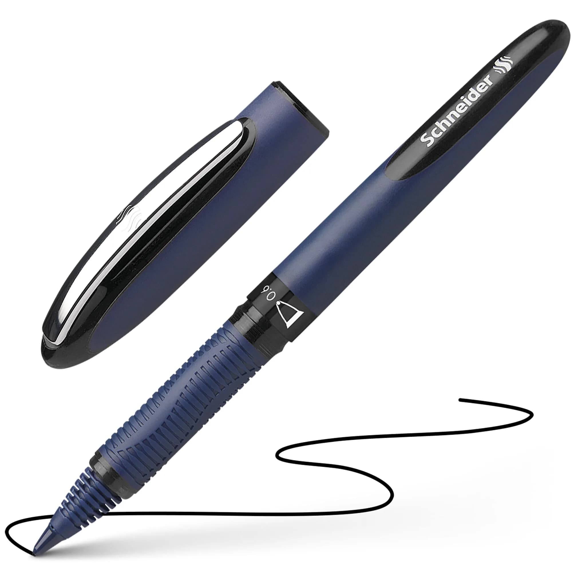 Schneider One Business Rollerball Pen, 0.6 mm Ultra-Smooth Tip, Blue Barrel, Black Ink, Box of 10 Pens | Waterproof & Fade-Resistant - view 6