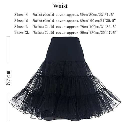 DRESSTELLS Women's Vintage Rockabilly Petticoat Tutu Yellow Small/Medium | 1950s Style Fluffy Underskirt thumbnail 4