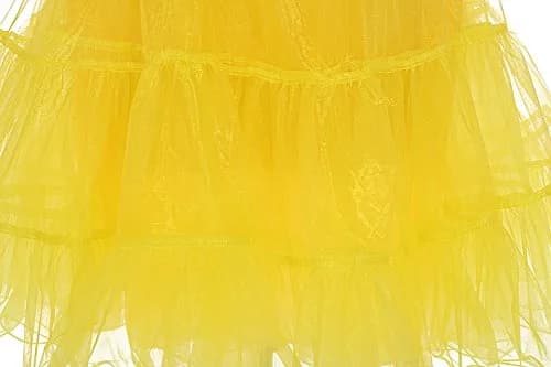 DRESSTELLS Women's Vintage Rockabilly Petticoat Tutu Yellow Small/Medium | 1950s Style Fluffy Underskirt thumbnail 3