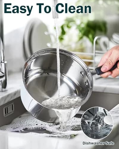 Cook N Home 10-Piece Stainless Steel Cookware Set | Induction Compatible, Oven Safe to 400°F, Dishwasher Safe thumbnail 8