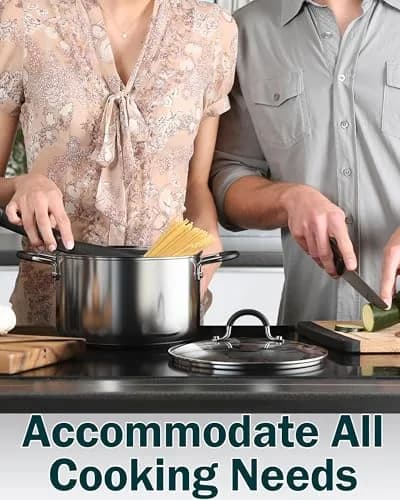 Cook N Home 10-Piece Stainless Steel Cookware Set | Induction Compatible, Oven Safe to 400°F, Dishwasher Safe thumbnail 9