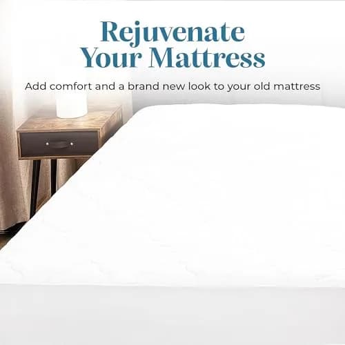 MICROPUFF Fitted Mattress Pad Full XL Size 54" x 80" | Breathable, Stretchable & Easy to Wash thumbnail 5