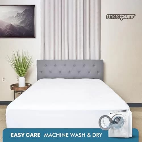 MICROPUFF Fitted Mattress Pad Full XL Size 54" x 80" | Breathable, Stretchable & Easy to Wash thumbnail 6