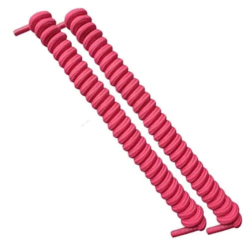FOOTMATTERS No Tie Shoe Laces for Kids and Adults - Elastic Curly Shoelaces for Sneakers - Pink - 1 Pair | Slip-On Comfort thumbnail 1