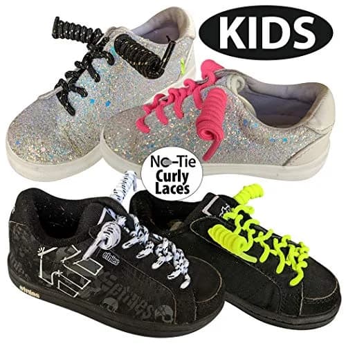 FOOTMATTERS No Tie Shoe Laces for Kids and Adults - Elastic Curly Shoelaces for Sneakers - Pink - 1 Pair | Slip-On Comfort thumbnail 3
