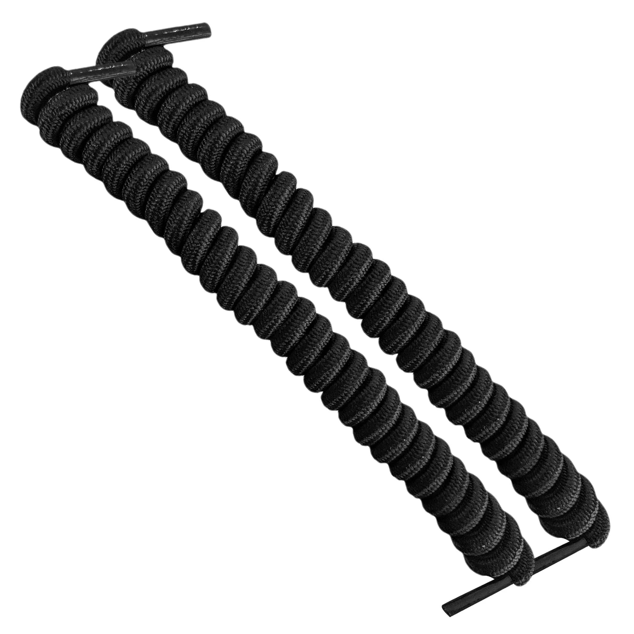 FOOTMATTERS No Tie Shoe Laces for Kids and Adults | Elastic Curly Shoelaces for Sneakers | Black | 1 Pair