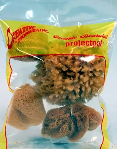Creative Hobbies Synthetic and Natural Silk Sponges for Painting, Crafts, Ceramics, Pottery and More, Value Pack of 7 Sponges thumbnail 2