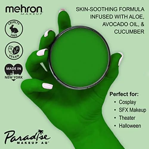 Mehron Makeup Paradise AQ - AMAZON GREEN, Water-Activated Face & Body Paint | Vibrant, Professional-Grade (70-120 chars) thumbnail 3
