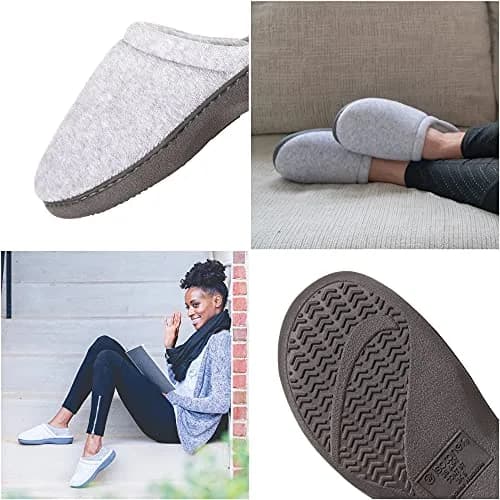 isotoner Women's Indoor/Outdoor Slip-on Secret Sole Clog Slippers Navy 6.5-7 | Memory Foam Comfort & Heal Support thumbnail 2