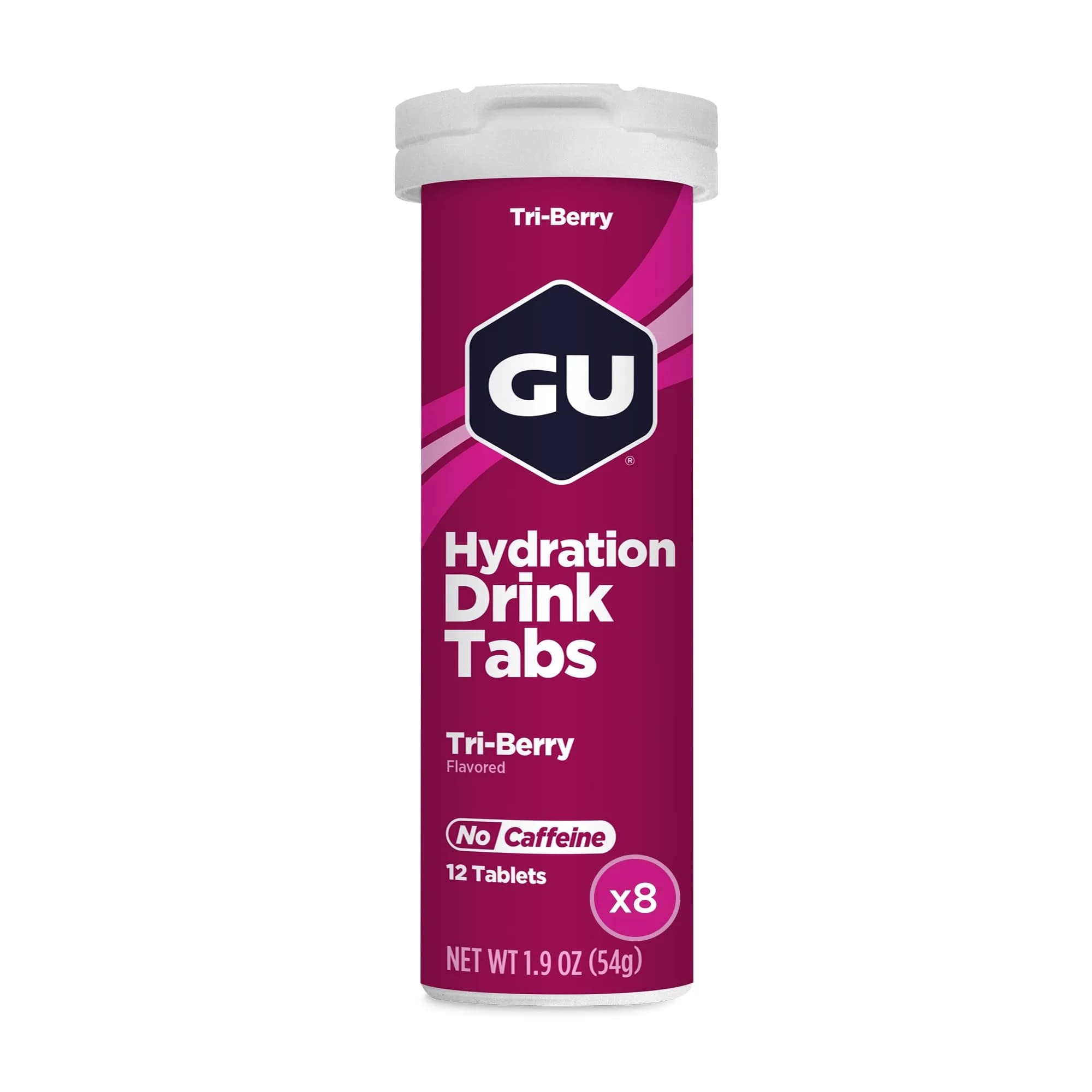 GU Energy Hydration Electrolyte Drink Tablets, 8-Count (96 Servings), Tri-Berry | Electrolyte-rich hydration for active lifestyles - main product image