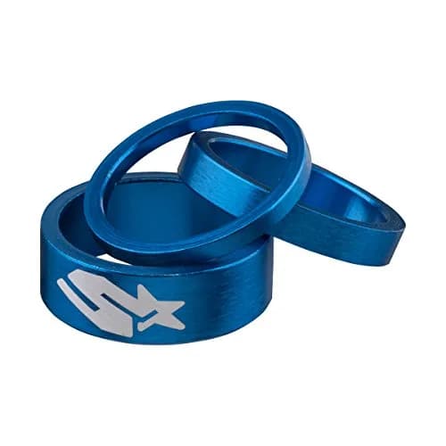 Spank Headset Spacer Kit (Blue, 3/6/12mm) Aluminium Alloy | Adjustable Fit for MTB & BMX thumbnail 1