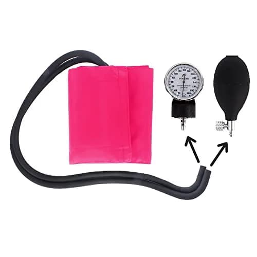 Dixie EMS Deluxe Aneroid Sphygmomanometer Blood Pressure Set with Adult Cuff, Carrying Case & Calibration Tool - Pink | Accurate Manual BP Monitor thumbnail 4