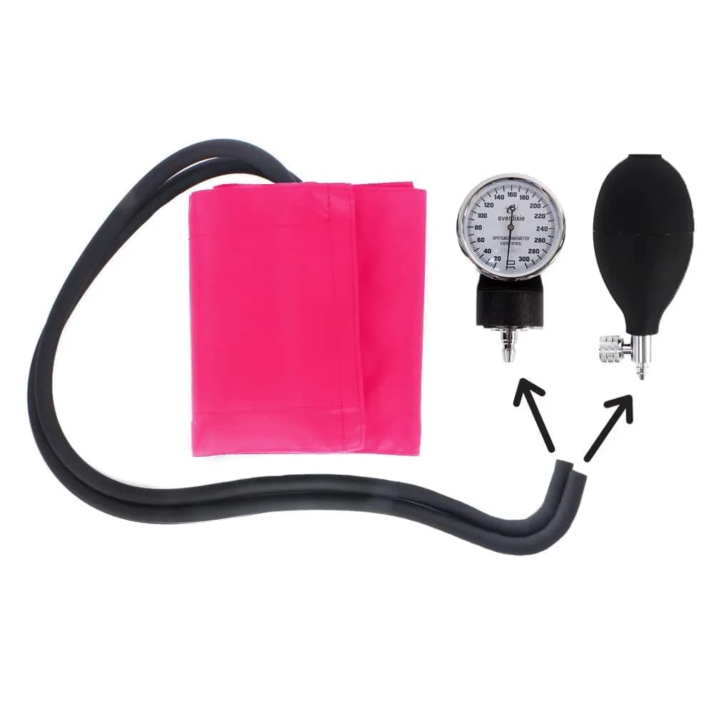 Dixie EMS Deluxe Aneroid Sphygmomanometer Blood Pressure Set with Adult Cuff, Carrying Case & Calibration Tool - Pink | Accurate Manual BP Monitor - view 4