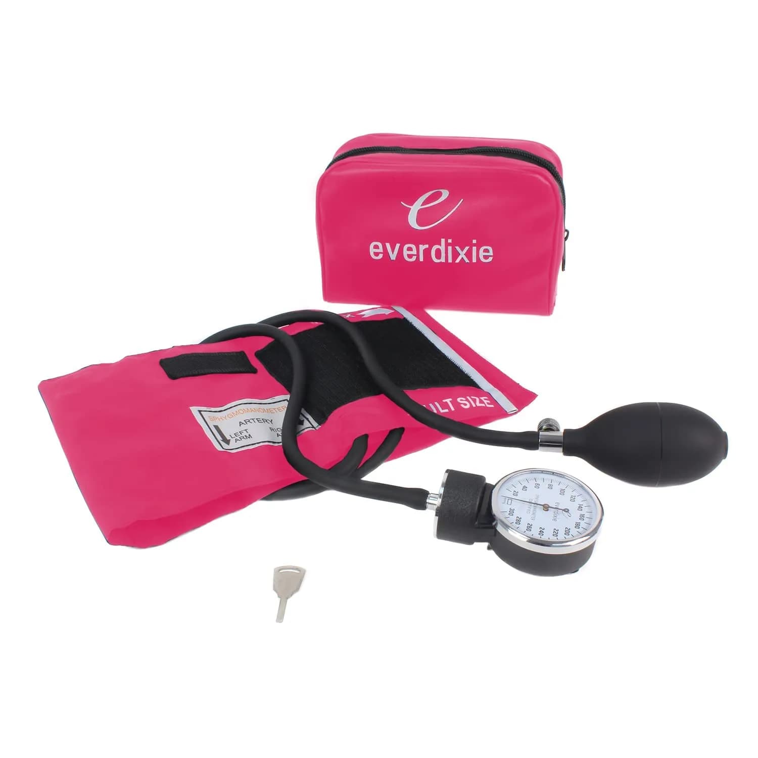 Dixie EMS Deluxe Aneroid Sphygmomanometer Blood Pressure Set with Adult Cuff, Carrying Case & Calibration Tool - Pink | Accurate Manual BP Monitor - view 5
