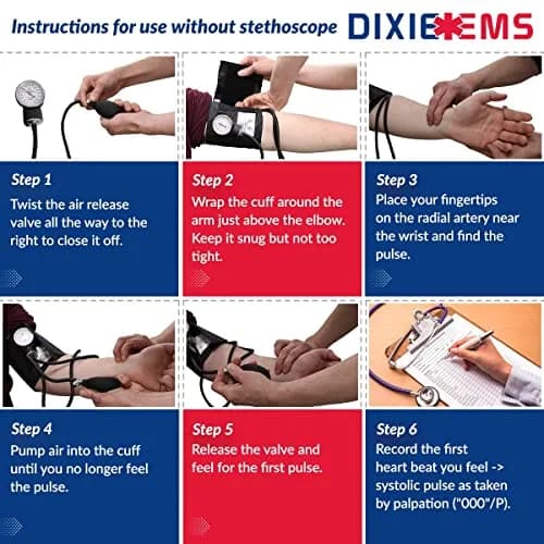 Dixie EMS Deluxe Aneroid Sphygmomanometer Blood Pressure Set with Adult Cuff, Carrying Case & Calibration Tool - Pink | Accurate Manual BP Monitor thumbnail 7