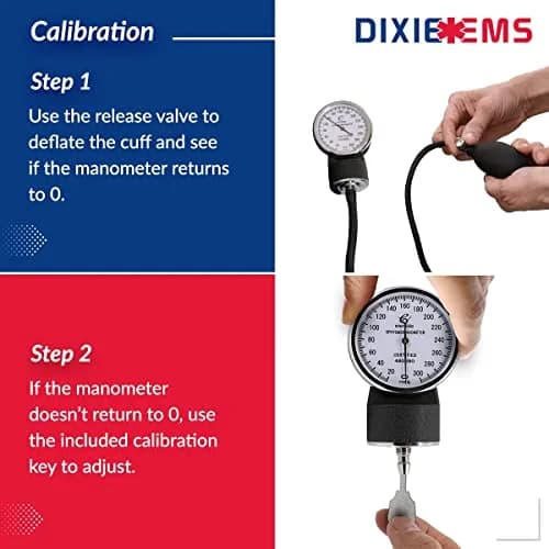 Dixie EMS Deluxe Aneroid Sphygmomanometer Blood Pressure Set with Adult Cuff, Carrying Case & Calibration Tool - Pink | Accurate Manual BP Monitor thumbnail 8