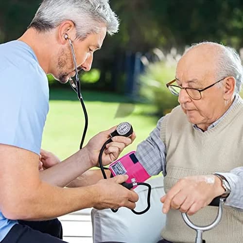 Dixie EMS Deluxe Aneroid Sphygmomanometer Blood Pressure Set with Adult Cuff, Carrying Case & Calibration Tool - Pink | Accurate Manual BP Monitor thumbnail 3