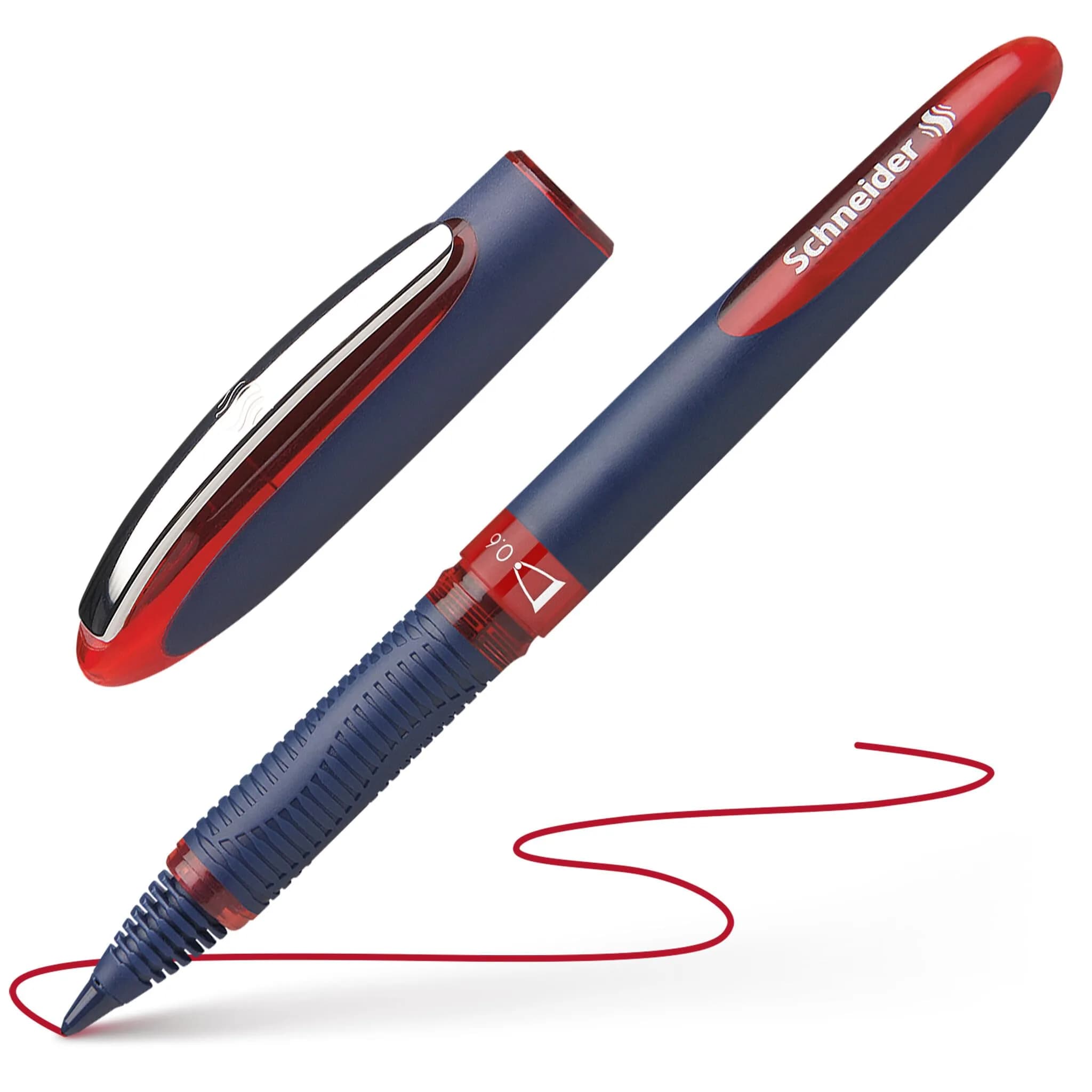 Schneider One Business Rollerball Pen, 0.6mm Fine Tip, Red Ink, Box of 10 Pens | ISO 14145-2 Waterproof - view 6