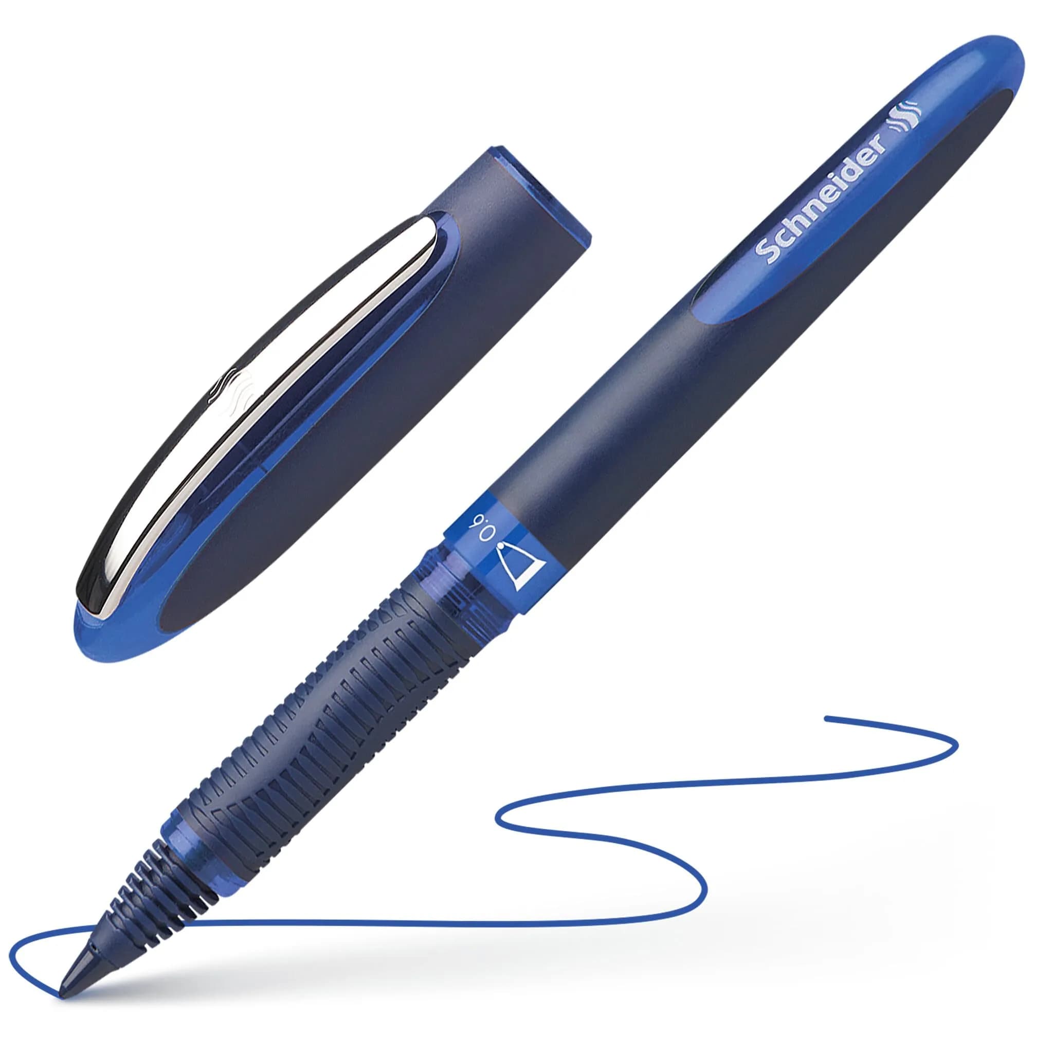 Schneider One Business Rollerball Pen, 0.6 mm Fine Tip, Blue Barrel, Blue Ink, Box of 10 Pens | Waterproof Ink & Smooth Flow - view 6