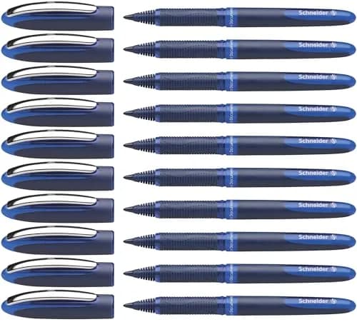 Schneider One Business Rollerball Pen, 0.6 mm Fine Tip, Blue Barrel, Blue Ink, Box of 10 Pens | Waterproof Ink & Smooth Flow thumbnail 1