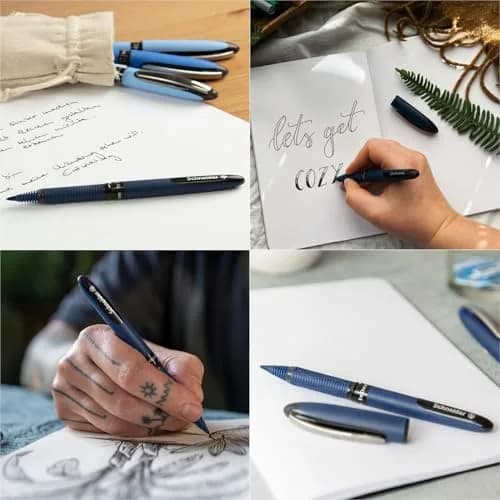 Schneider One Business Rollerball Pen, 0.6 mm Fine Tip, Blue Barrel, Blue Ink, Box of 10 Pens | Waterproof Ink & Smooth Flow thumbnail 3