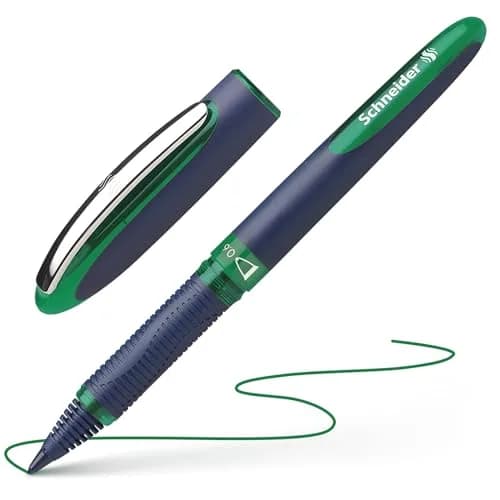 Schneider One Business Rollerball Pen, 0.6 mm Ultra-Smooth Tip, Blue Barrel, Green Ink, Box of 10 Pens | ISO 14145-2 Waterproof thumbnail 6