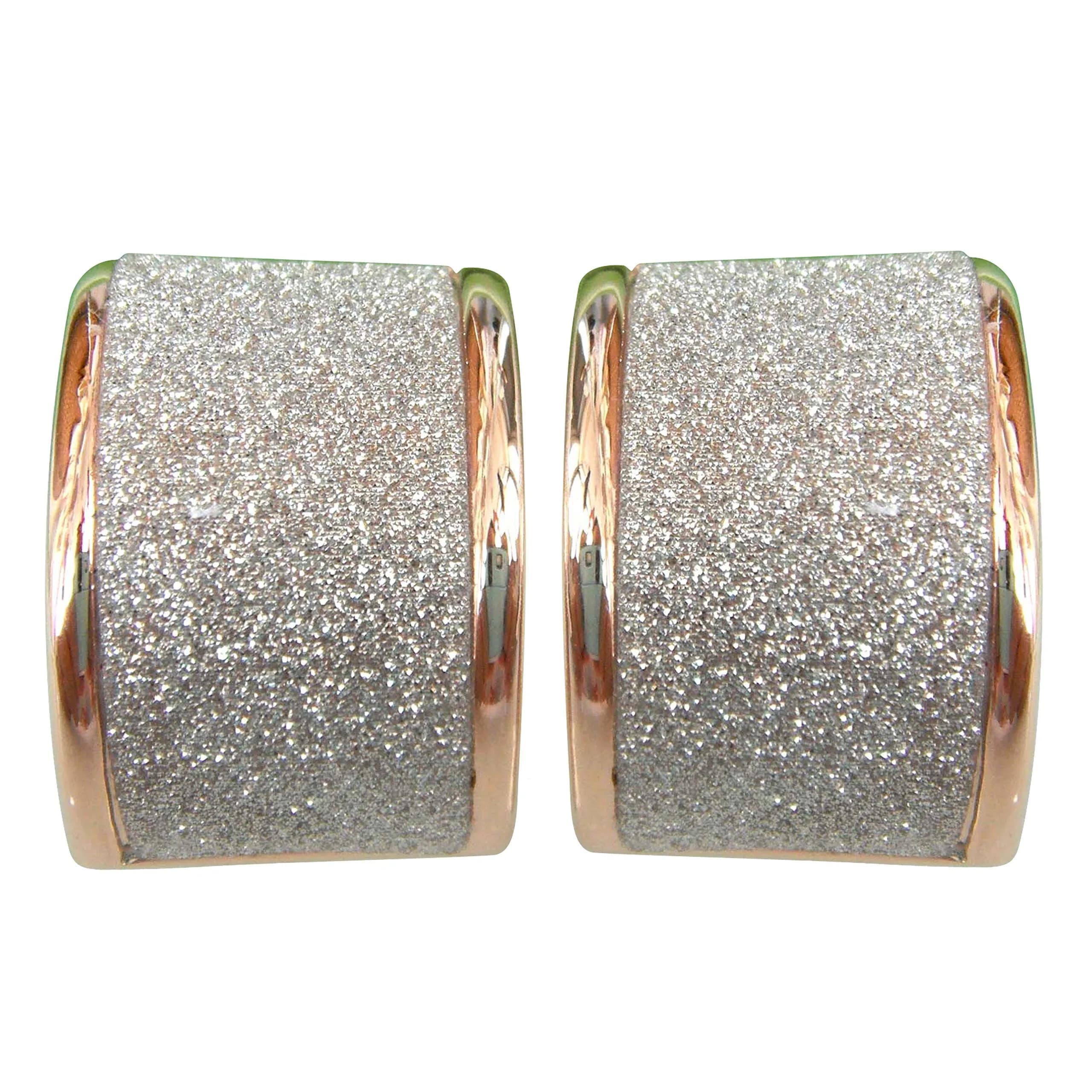 Navachi 18k Gold Plated Square Rainbow Silver Glitter Omega Earrings | Elegant & Durable (70-120 chars)