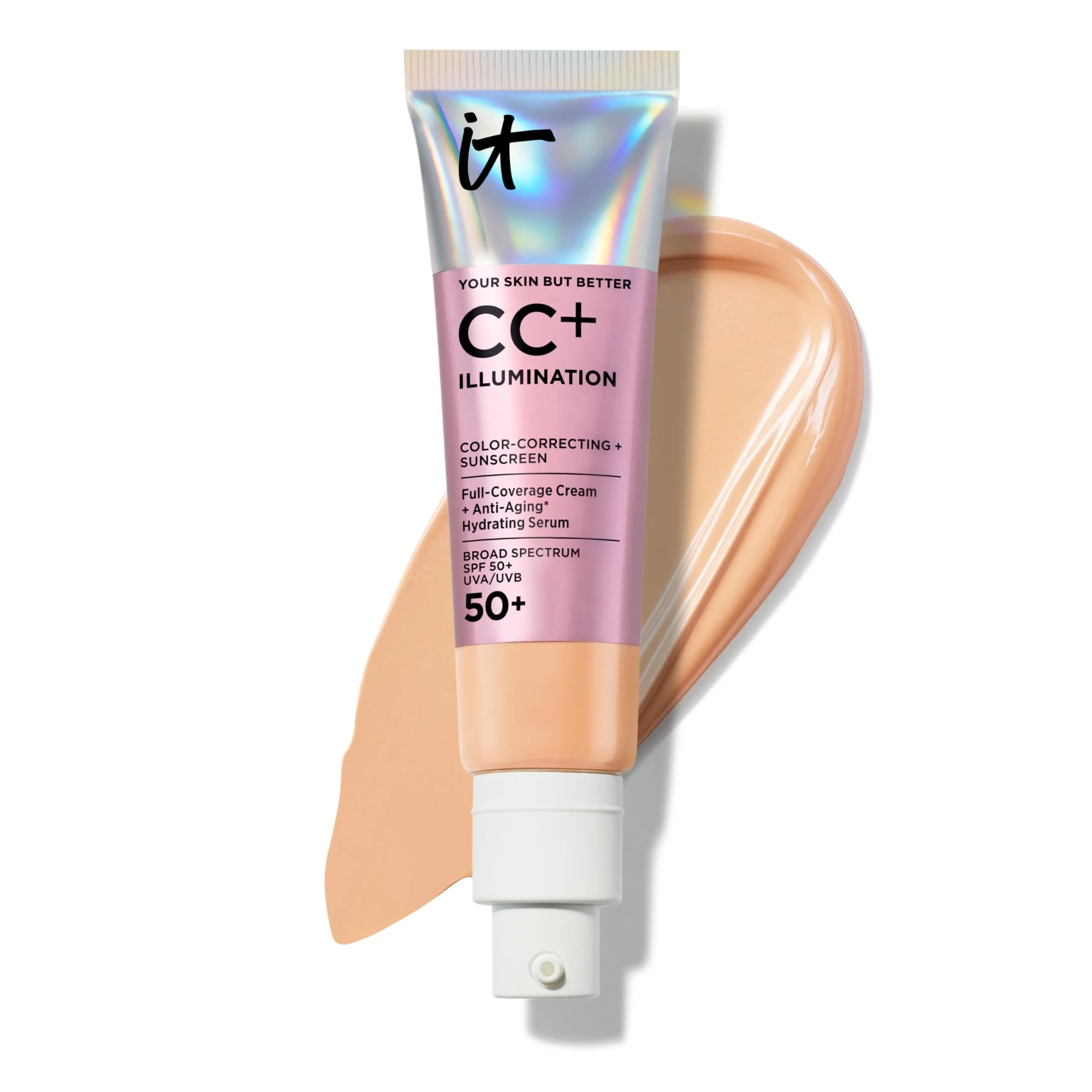 IT Cosmetics CC+ Cream Illumination SPF 50+ Medium 32ml (1.08 fl oz) | Hydrating Serum & Sunscreen