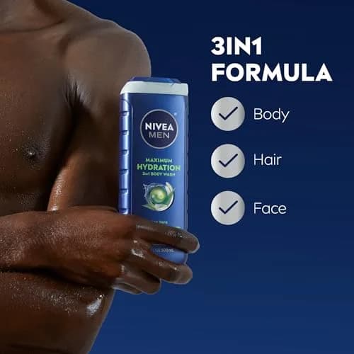 NIVEA MEN Maximum Hydration Body Wash for Dry Skin 16.9 Fl Oz | Aloe Vera Enriched, 3-in-1 Moisturizing Formula thumbnail 3