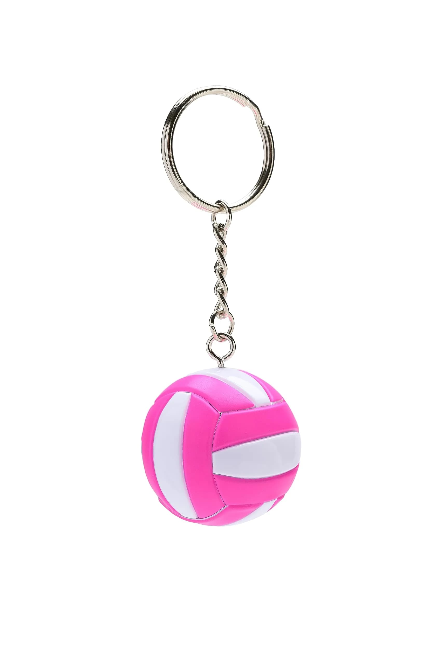 Tandem Sport Volleyball Key Chain - Mini Volleyball on Key Ring - Pink & White | Support Your Game