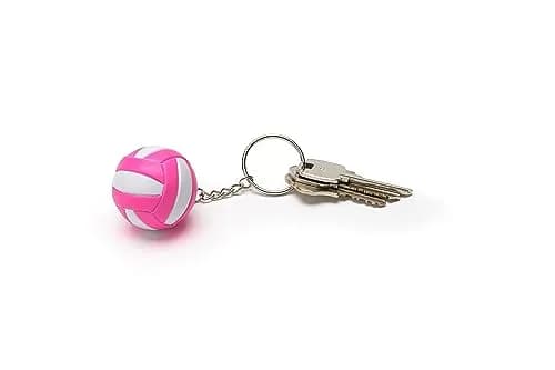 Tandem Sport Volleyball Key Chain - Mini Volleyball on Key Ring - Pink & White | Support Your Game thumbnail 4