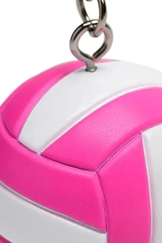 Tandem Sport Volleyball Key Chain - Mini Volleyball on Key Ring - Pink & White | Support Your Game thumbnail 5