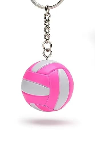 Tandem Sport Volleyball Key Chain - Mini Volleyball on Key Ring - Pink & White | Support Your Game thumbnail 2