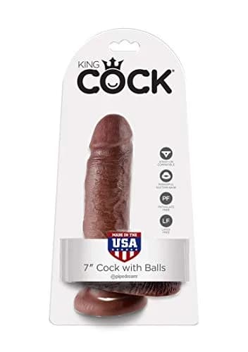 Pipedream King Cock with Balls, Brown, 17.78 cm (7 Inch) | Realistic Design thumbnail 5