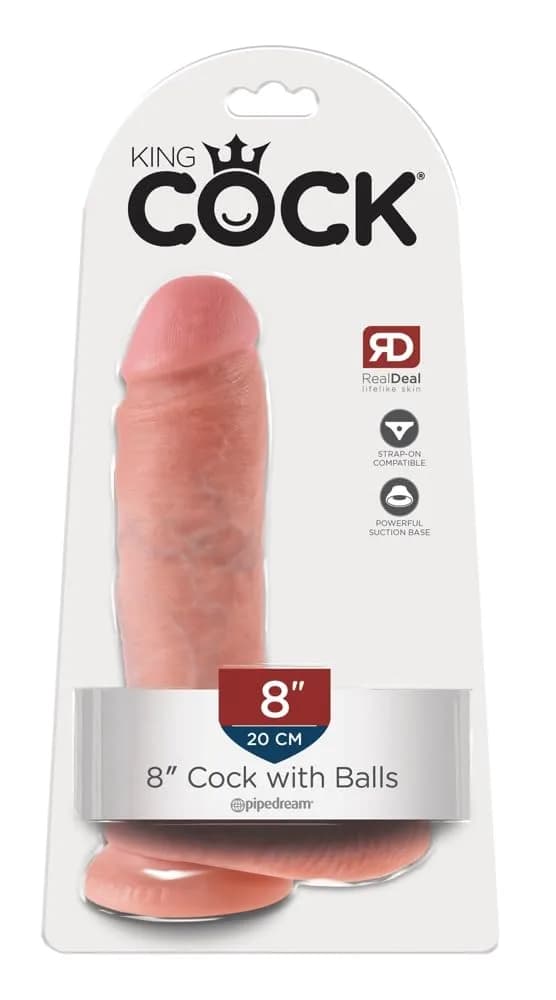 Pipedream King Cock with Balls, Flesh, 20.32 cm (8 Inch) | Realistic Experience