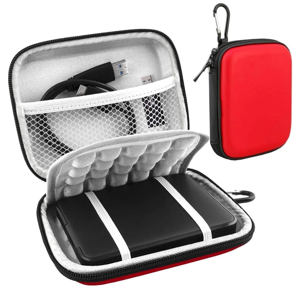 Lacdo Blue Hard Drive Case for WD Elements/My Passport/Seagate Portable HDD 1TB-6TB | 14.2cm (5.6") Exterior — Red